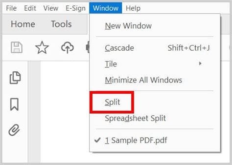 adobe pdf split view.